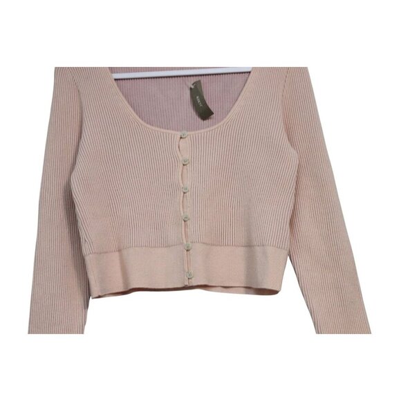 NWT J Crew Cropped Cardigan Sweater Large Ribbed Knit Low Cut Scoop Neck Preppy - Picture 3 of 11